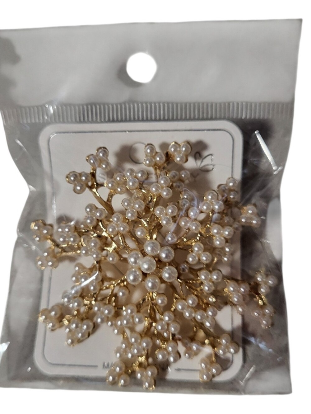 Elegant Gold Pearl Cluster Brooch - Women Accessories